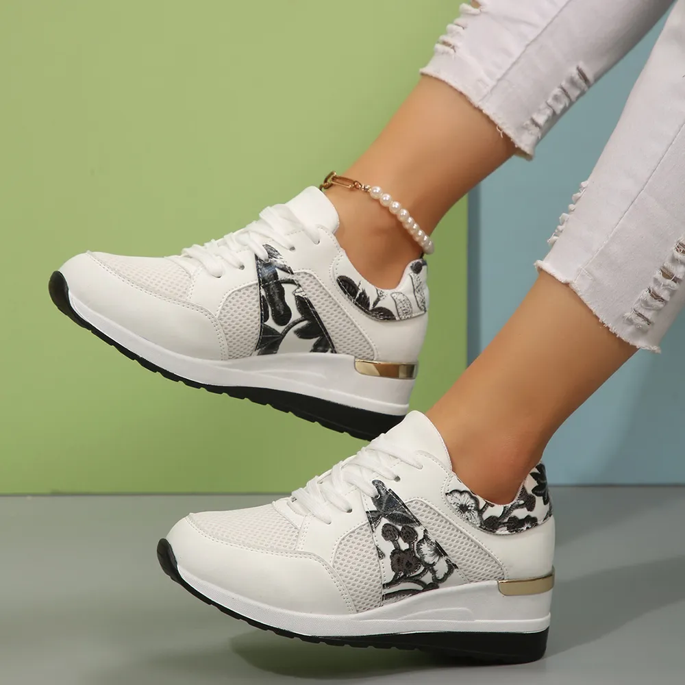 Floral Mesh Wedge Athletic, image 20