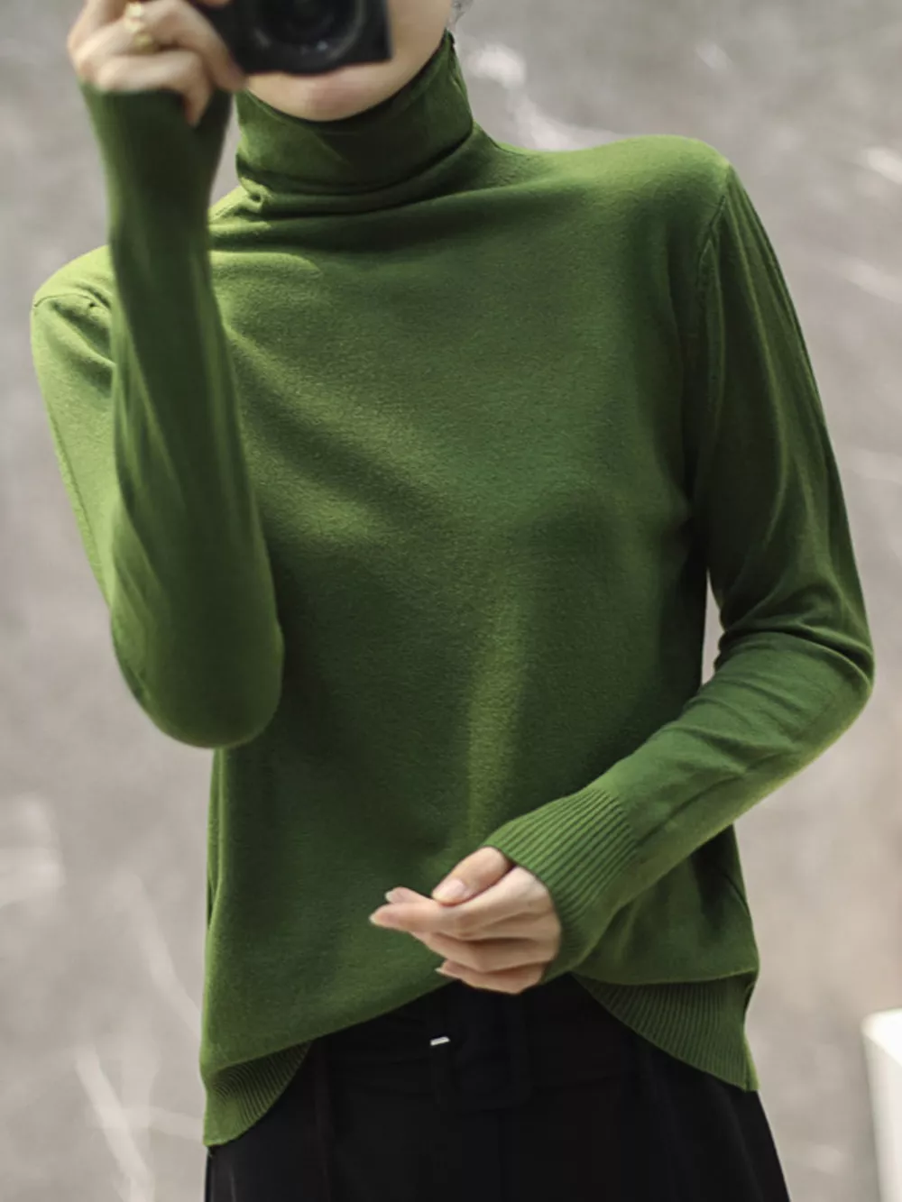Full Size Slim-Fit Turtleneck Knit Top Plus Size, image 24