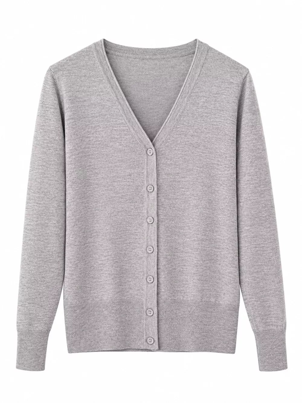 Classic V-Neck Button-Down Knit Cardigan, image 51