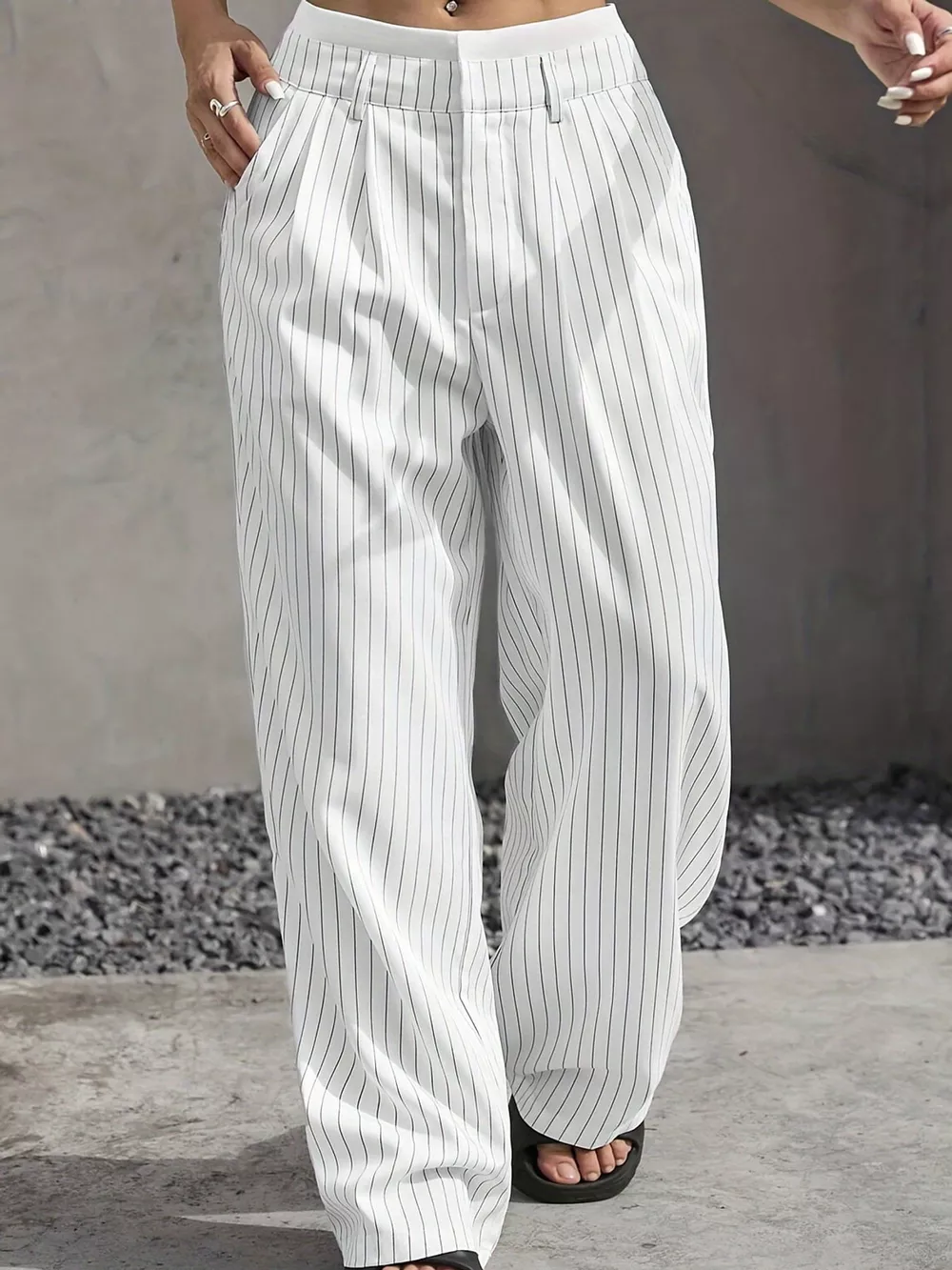 Striped Wide-Leg Pants, image 6