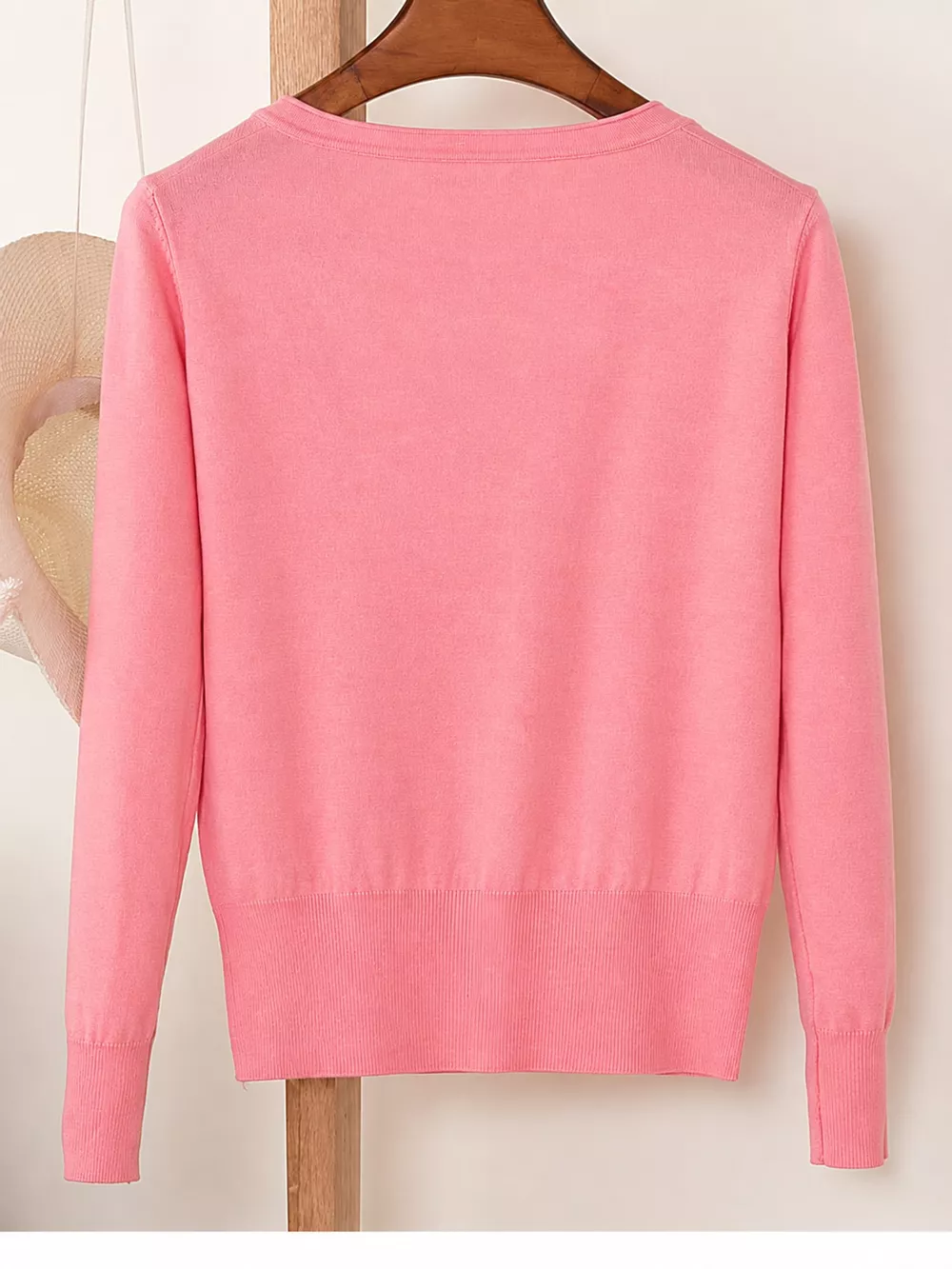 Classic V-Neck Button-Down Knit Cardigan, image 8