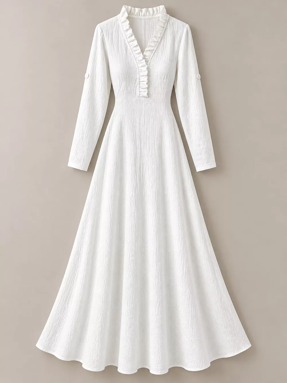 Full Size Frill Roll-Up Sleeve Maxi Dress Plus Size, image 5