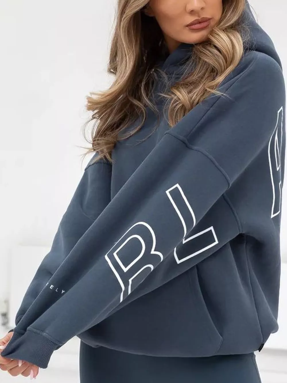Letter Back Hoodie with Kangaroo Pocket, image 9