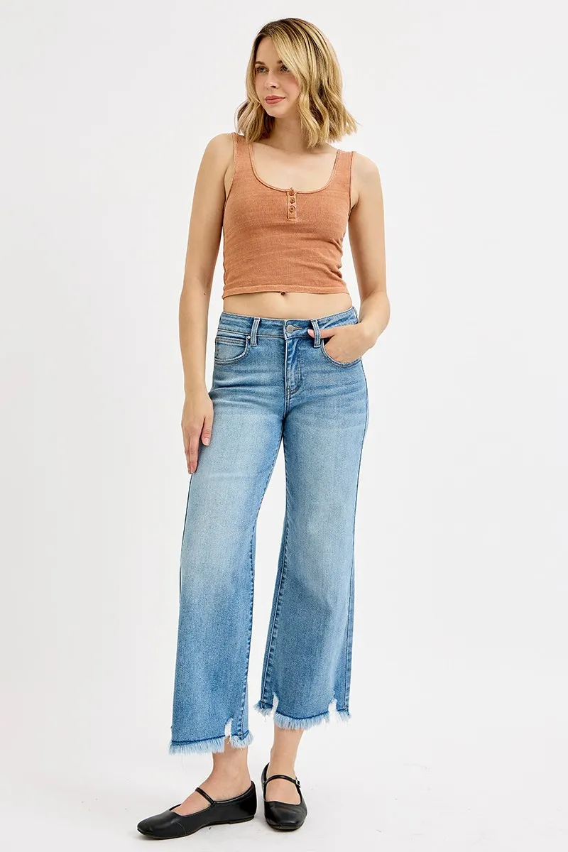 Full Size Mid Rise Crop Wide Leg Jeans Plus Size, image 6