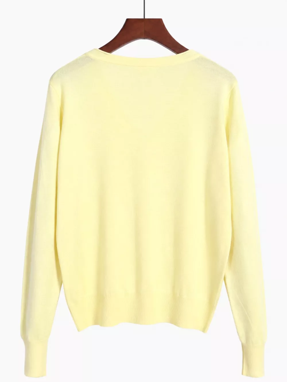 Classic V-Neck Button-Down Knit Cardigan, image 44