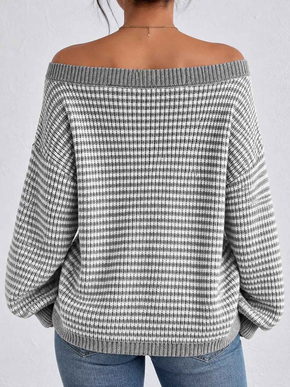 Striped Knit Boat Neck Sweater, image 27