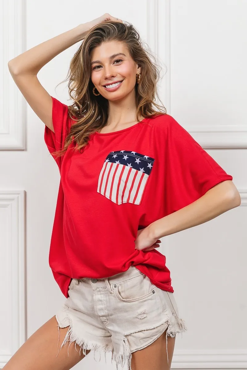 French Terry With Front Pocket Dolman Sleeves Top, image 16
