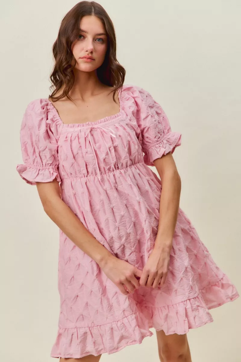 Texture Woven Ruching On Bust Mini Dress, image 14