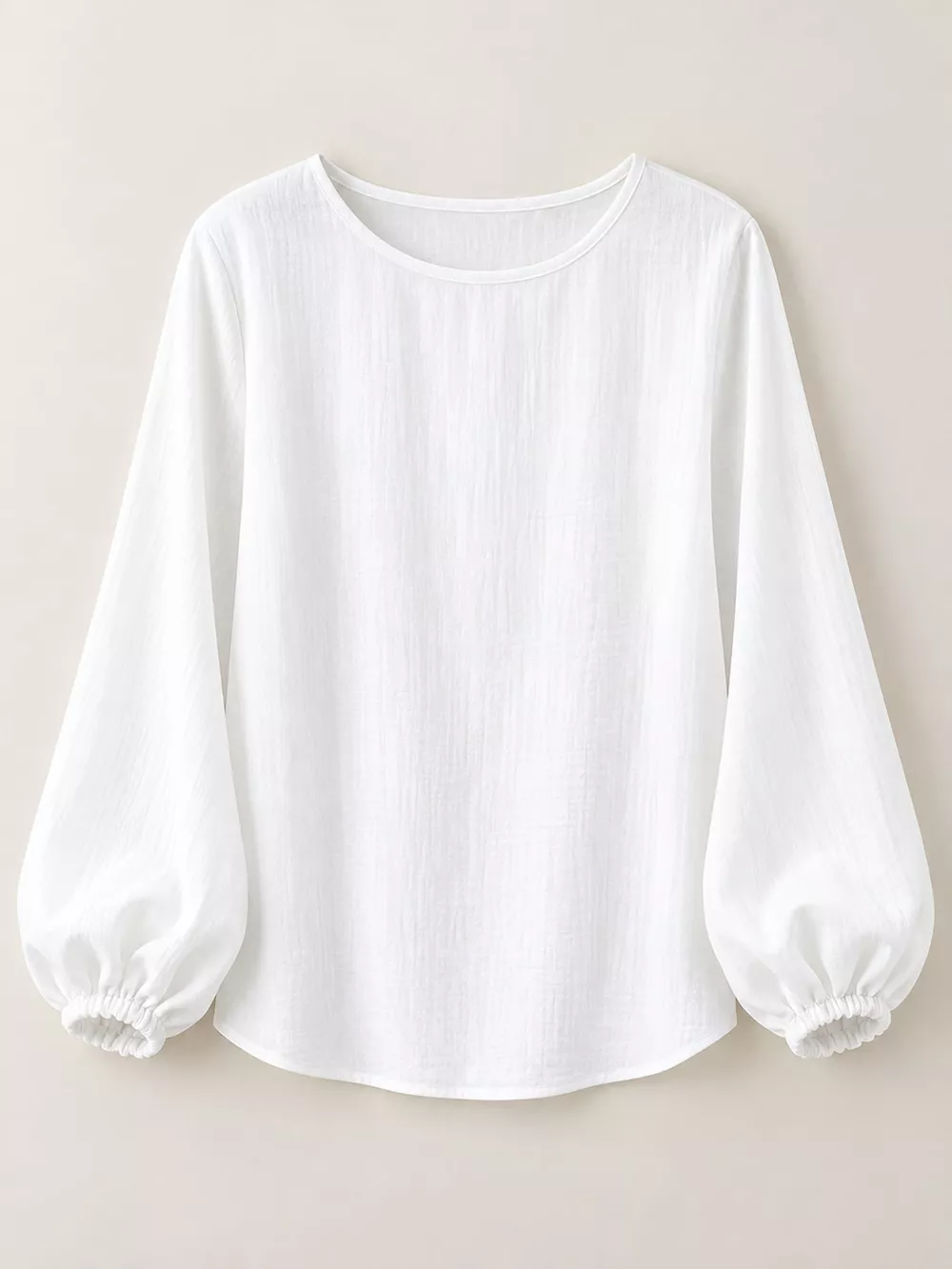 Full Size Elasticated Cuffs Long Sleeve Blouse Plus Size, image 4