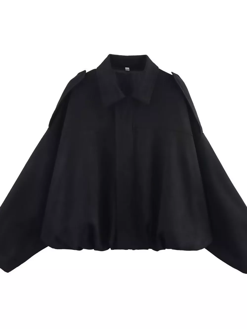Elastic Hem Batwing Sleeve Jacket, image 2