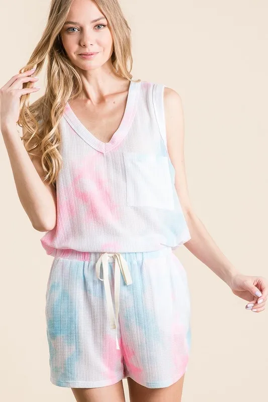 Tie Dye Textured Knit Top and Shorts Set, image 9