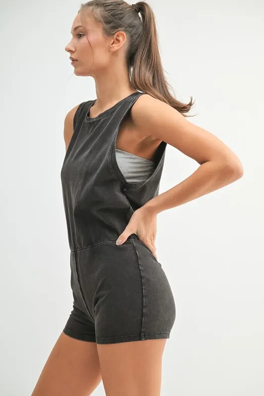 Mineral Wash Vintage Romper, image 5
