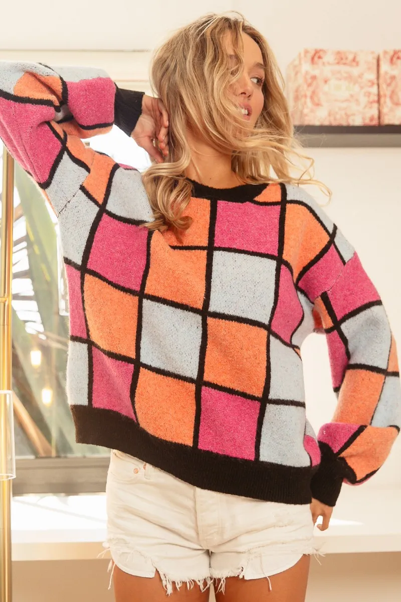 Multi Color Checker Pattern Sweater, image 17