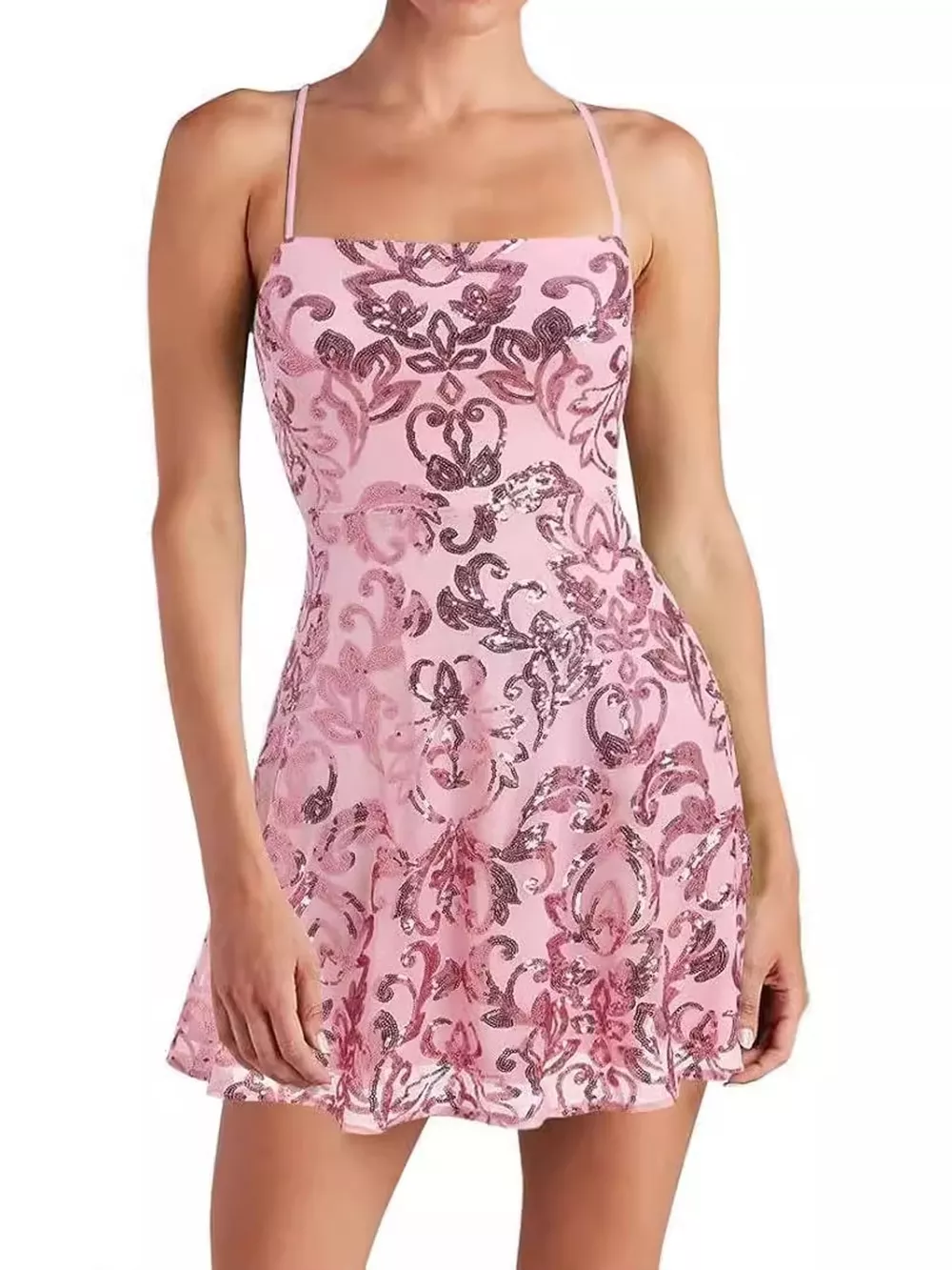 Sequin Square Neck Mini Dress, image 11