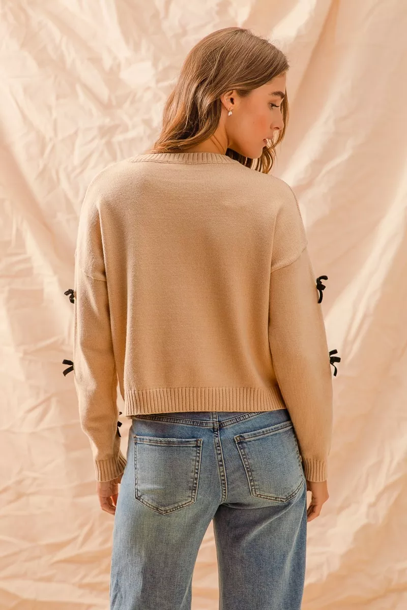 Ribbon Bow Applique Sweater, image 5