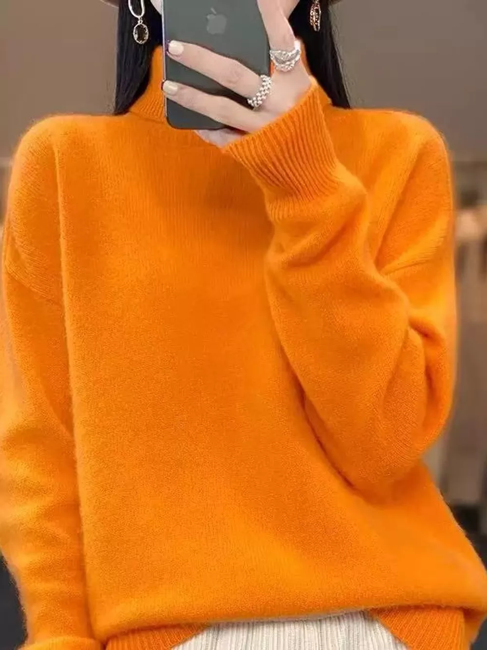 Turtleneck Dropped Shoulder Sweater, image 60