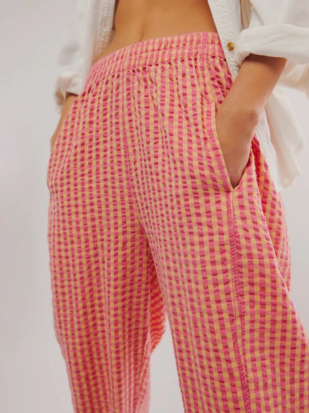 Gingham Relaxed Fit Pants, image 9