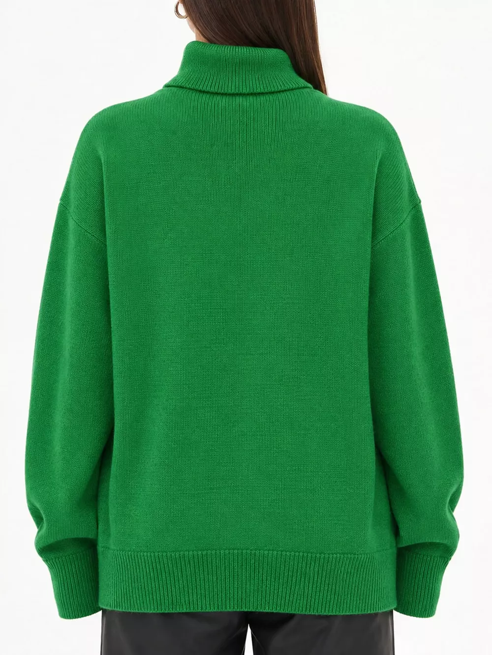Oversized Turtleneck Dropped Shoulder Sweater, image 20