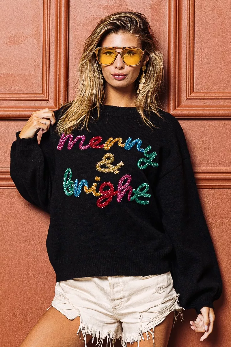 Tinsel Lettering Christmas Sweater, image 14