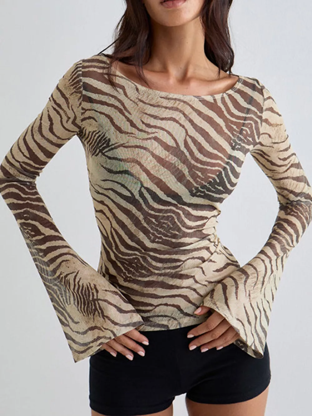 Printed Long Sleeve Slim Fit T-Shirt, image 3