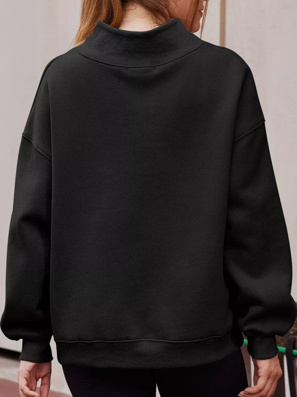 Oversized Mock Neck Long Sleeve Sweatshirt, image 19