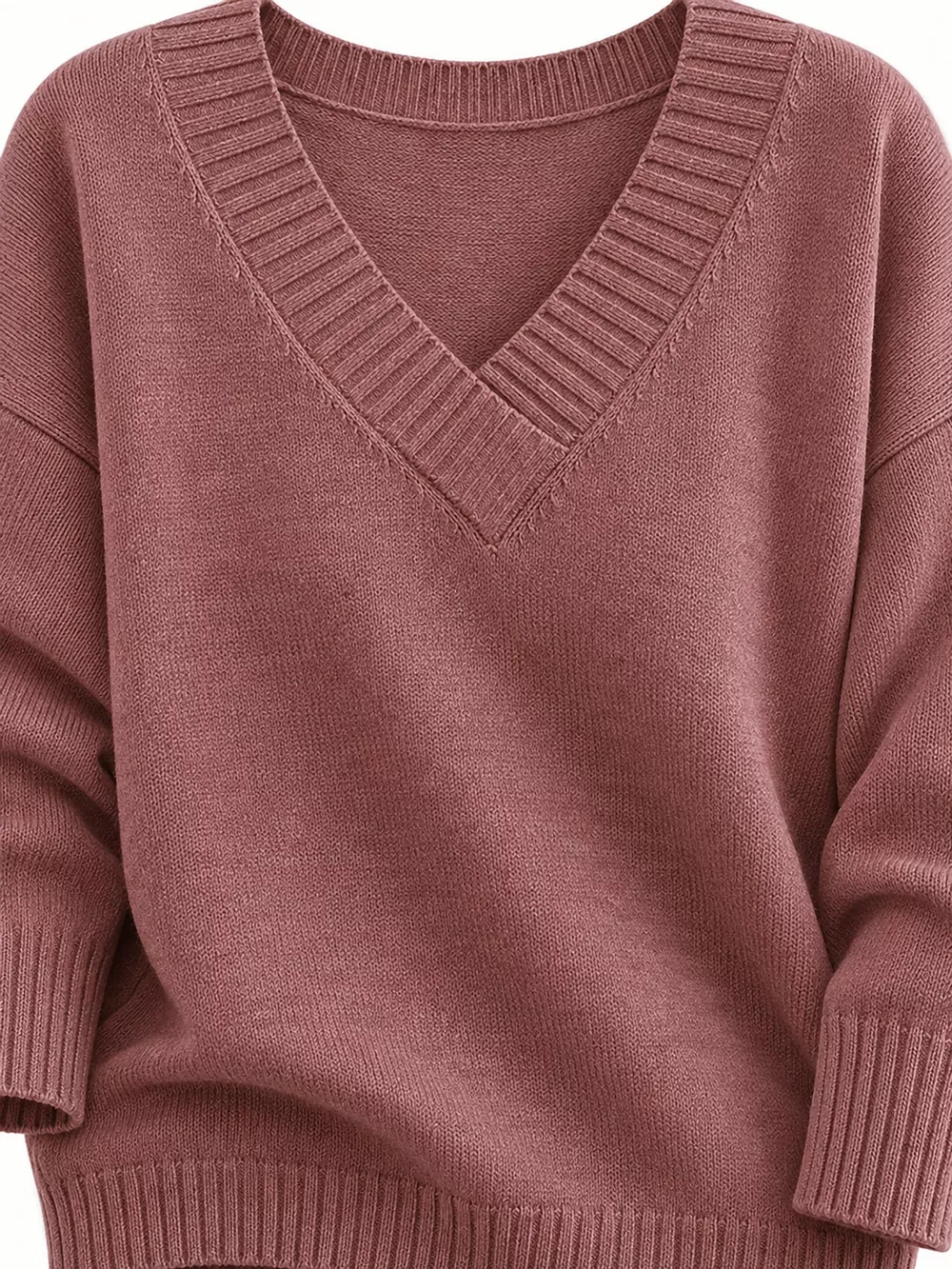 Full Size V-Neck Dropped Shoulder Sweater Plus Size, image 61