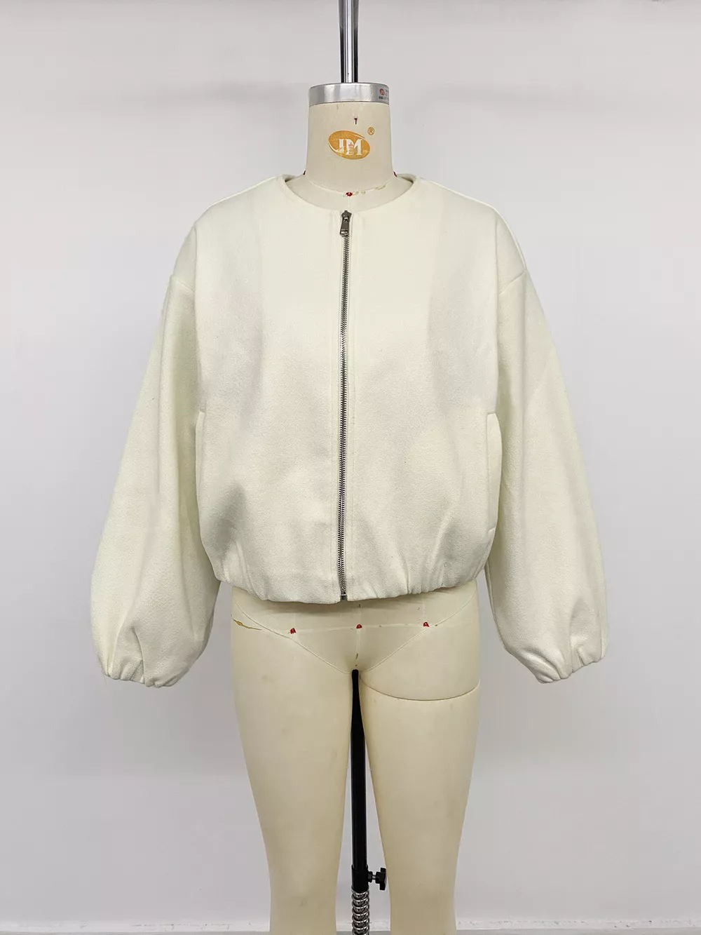 Fleece Bomber Jacket with Zipper Closure, image 11