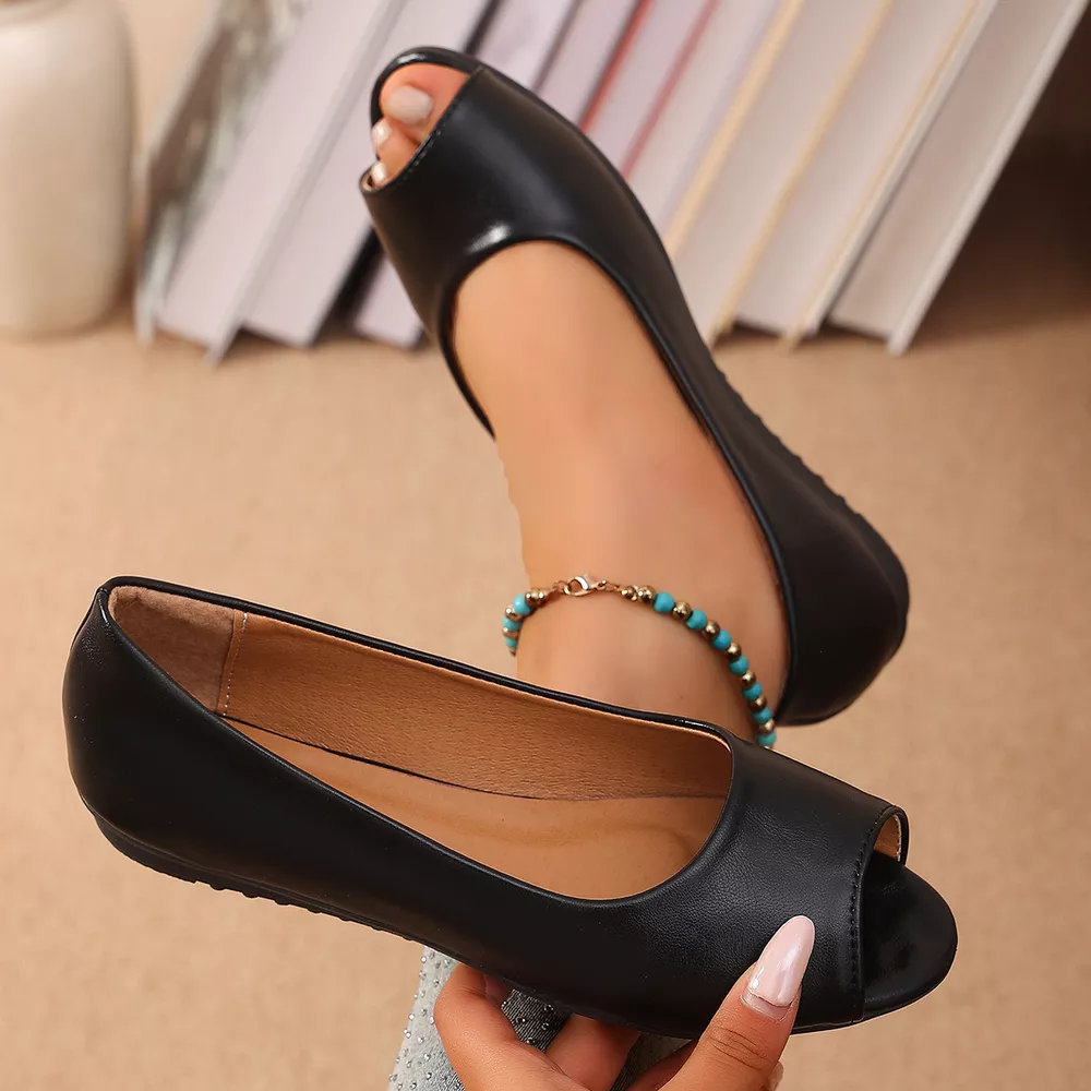 Peep Toe Flats Sandals, image 5