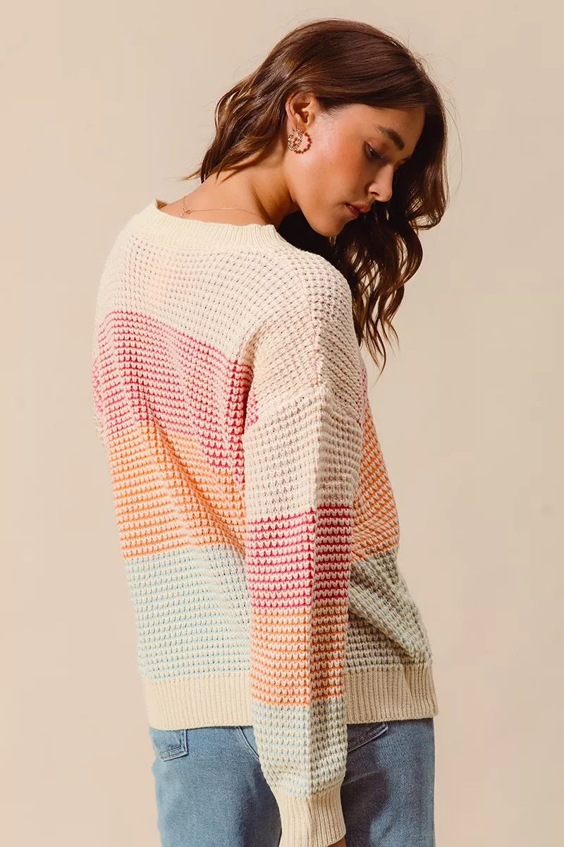 Multi Color Block Long Sleeve Sweater, image 15