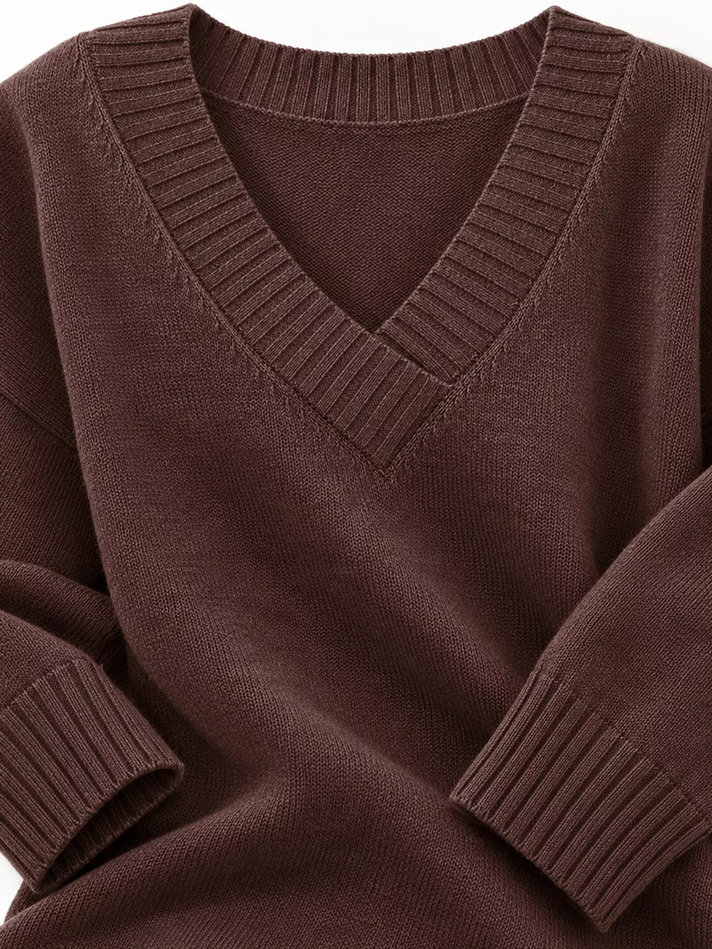 Full Size V-Neck Dropped Shoulder Sweater Plus Size, image 5