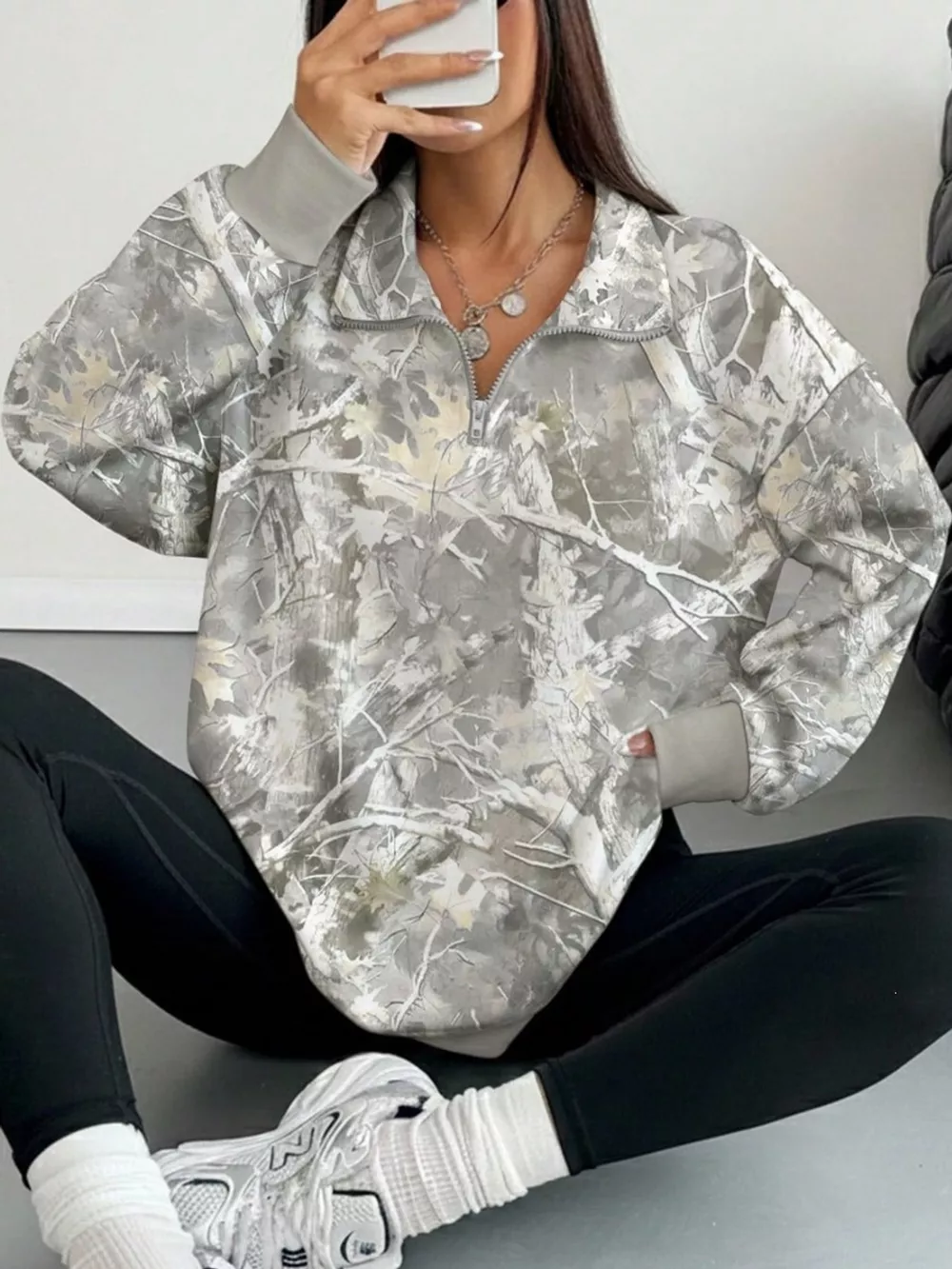 Quarter-Zip Long Sleeve Sweatshirt, image 10