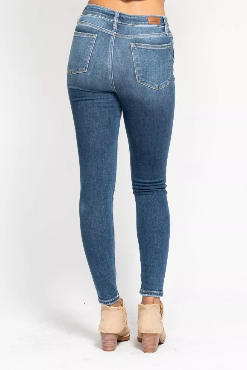 Full Size High Rise Button Fly Skinny Jeans Plus Size, image 14