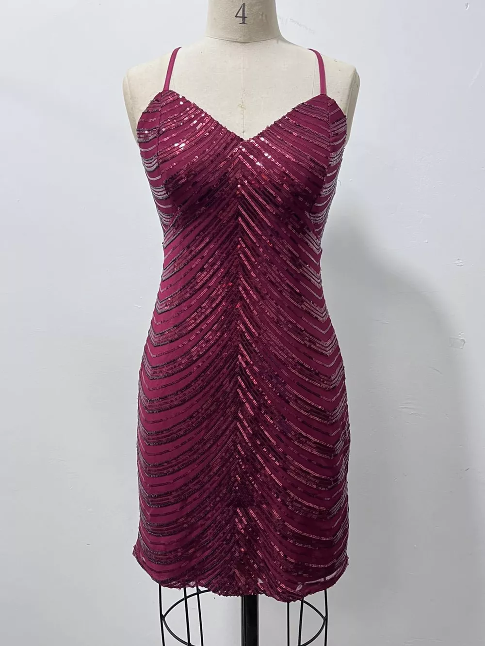 Sleeveless Sequin Embellished Bodycon Mini Cami Dress, image 16