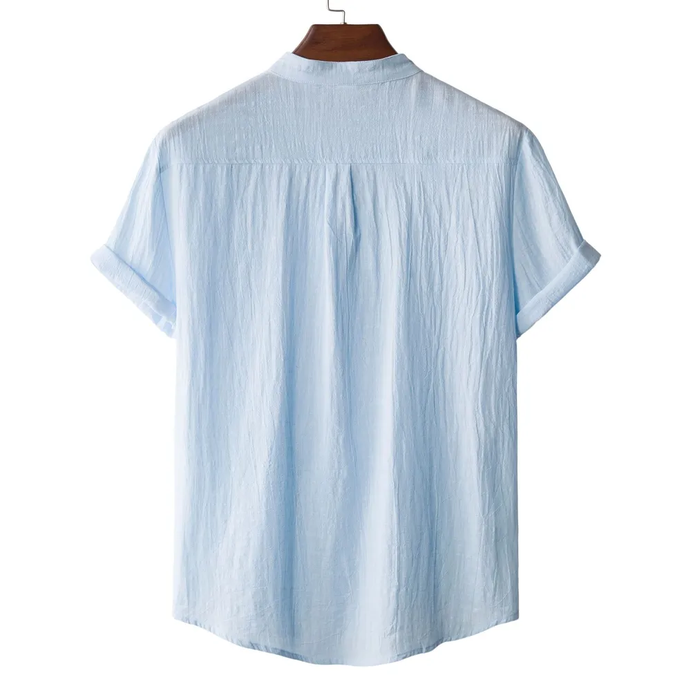 Men's Plus Size Textured Short Sleeve Blouse, image 3