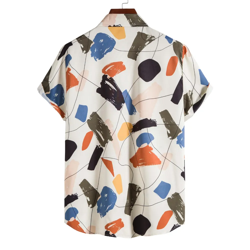 Men's Printed Button Up Short Sleeve Shirt, image 3