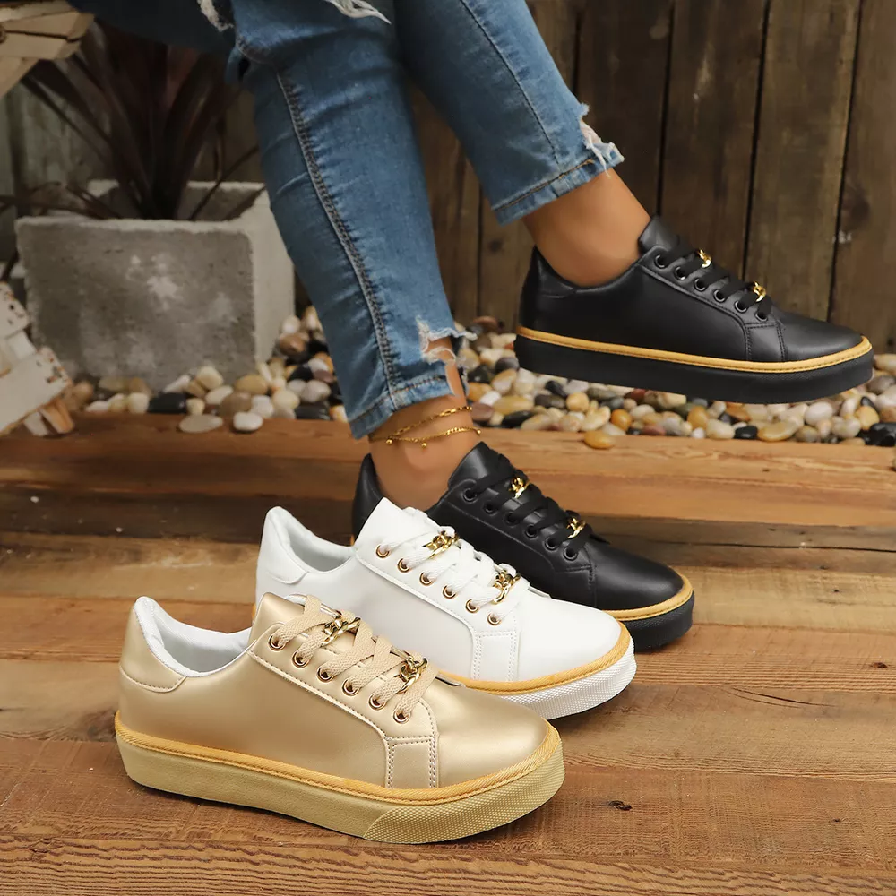 Round Toe Platform Sneakers, image 2