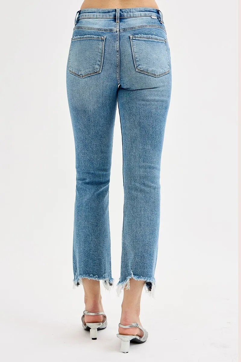 Full Size High Rise Crop Straight Slim Jeans Plus Size, image 5