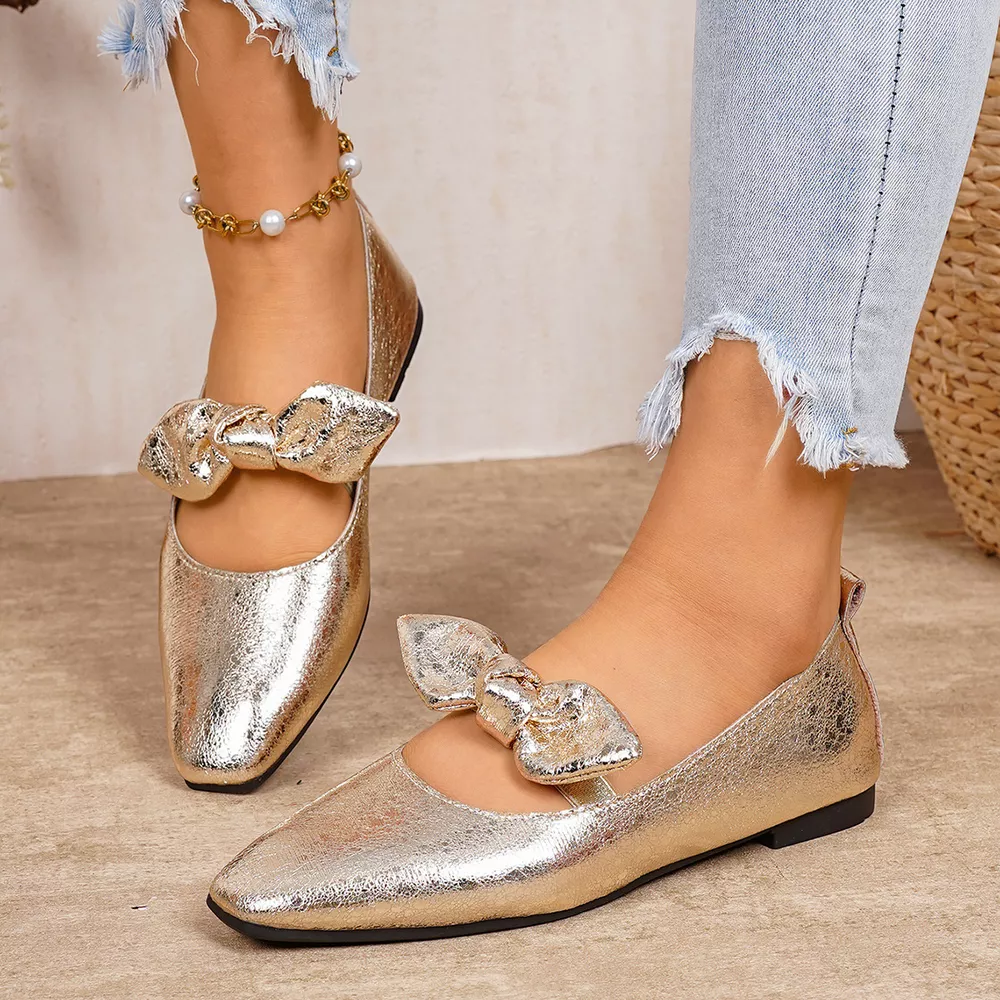 Bow Square Toe Slip-Ons, image 6