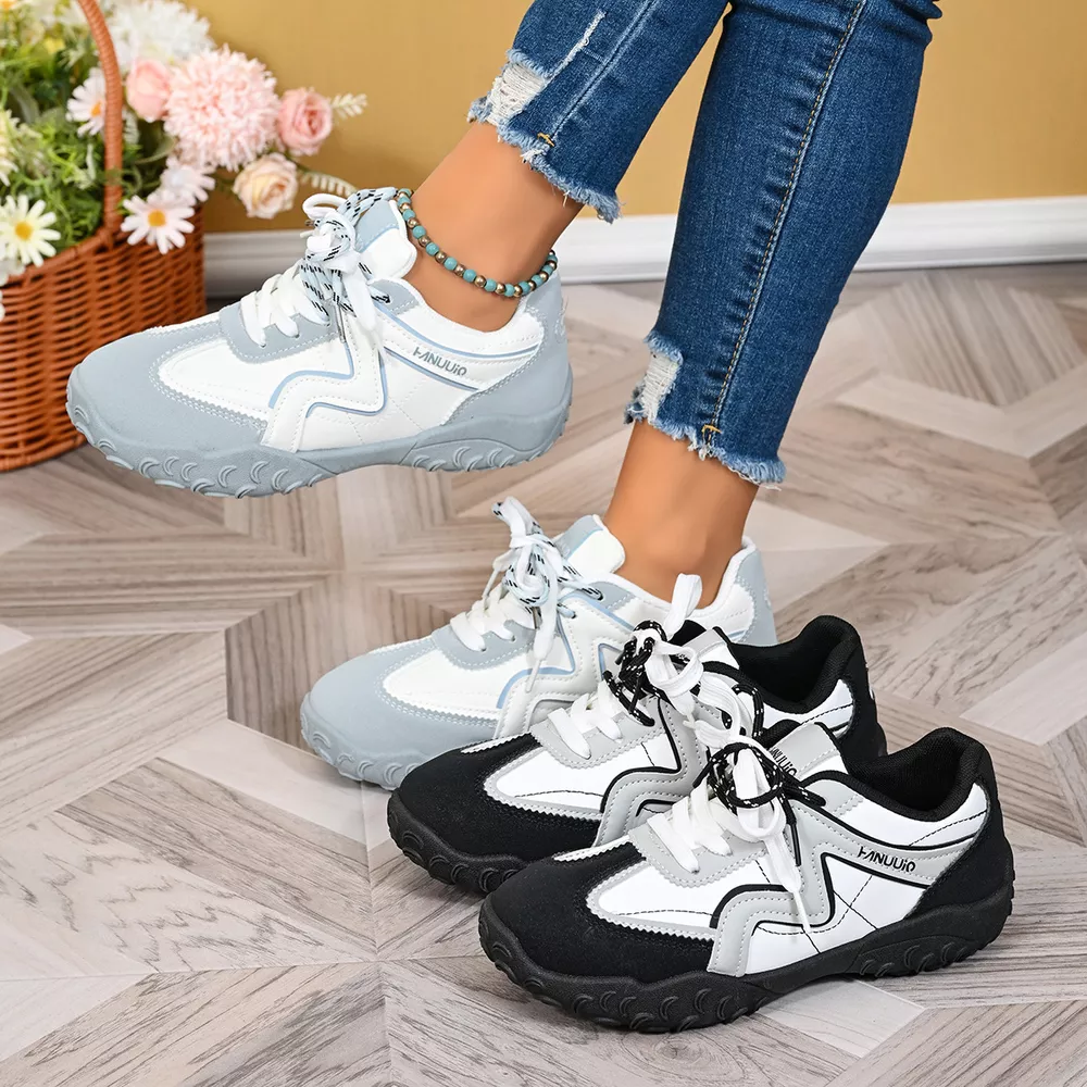 Round Toe Lace Up Sneakers, image 2