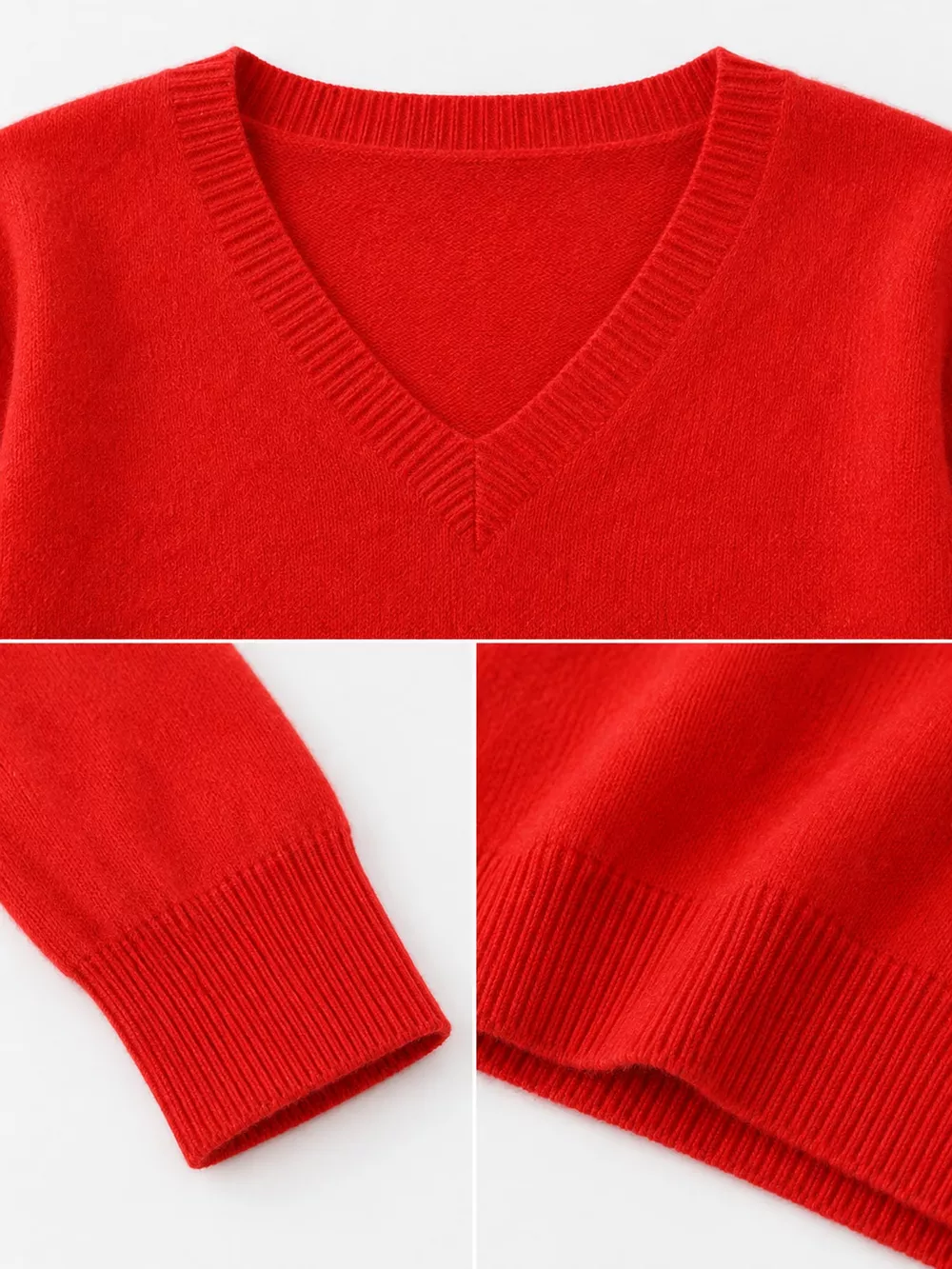 V-Neck Solid Color Sweater, image 16