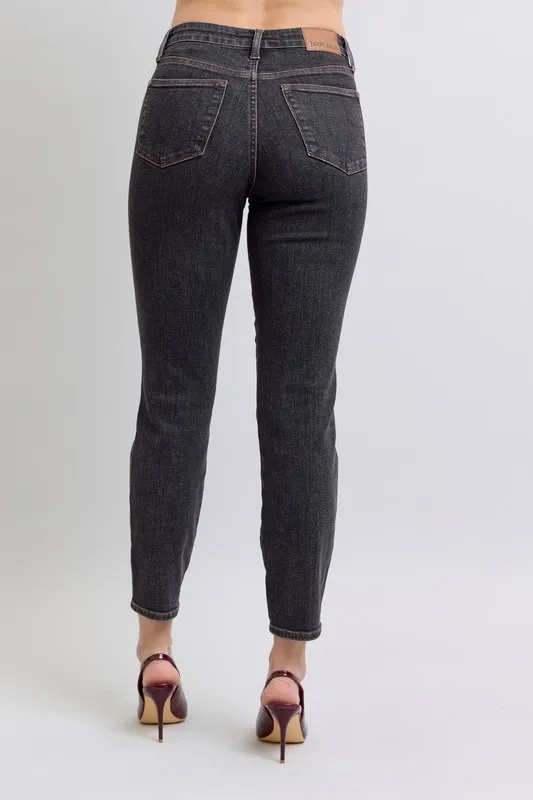 Full Size Mid Rise Tummy Control Slim Jeans Plus Size, image 12