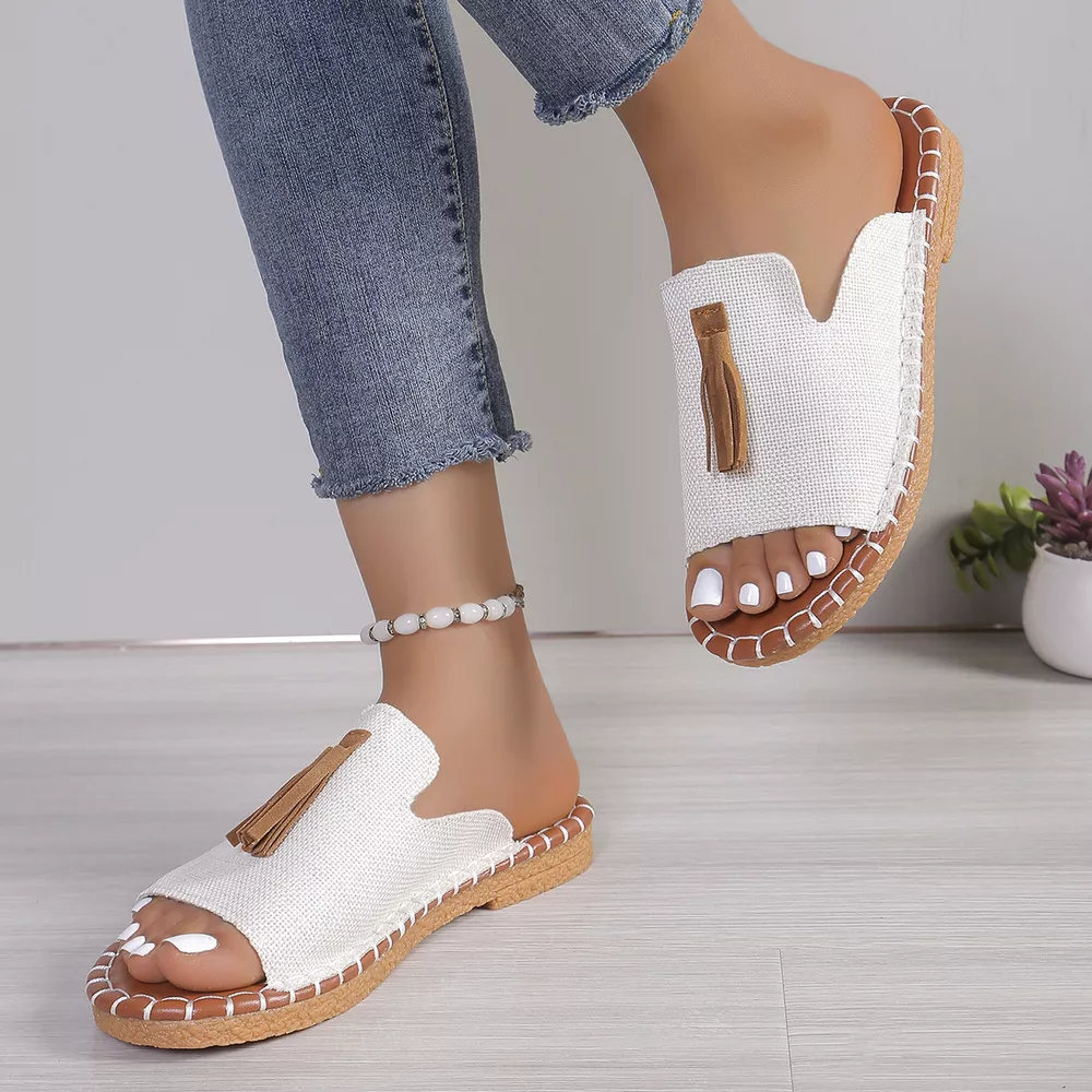 Tassel Detail Open Toe Sandals, image 6