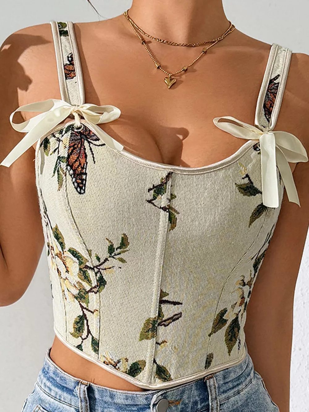 Floral Lace Up Back Tank, image 11
