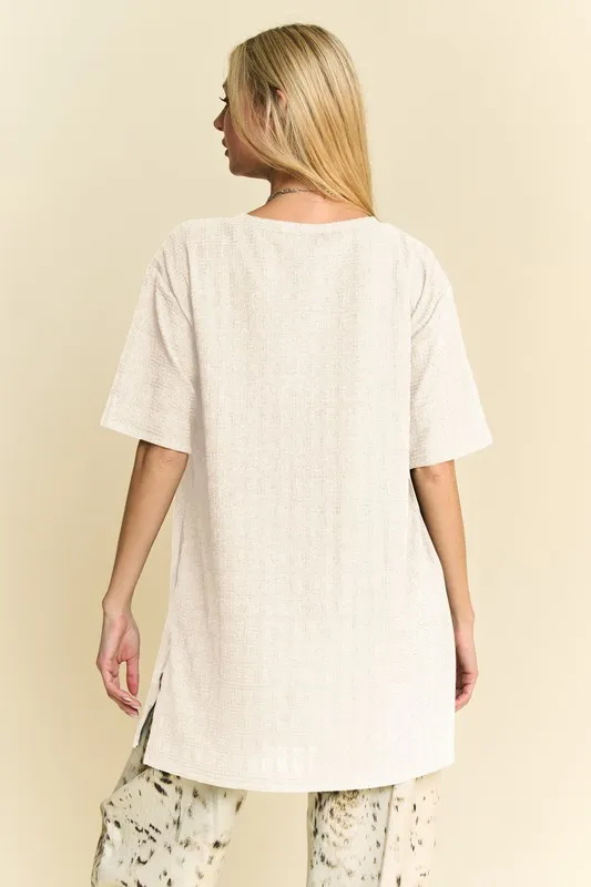 Short Sleeve Side Slit T-Shirt with Pockets, image 9
