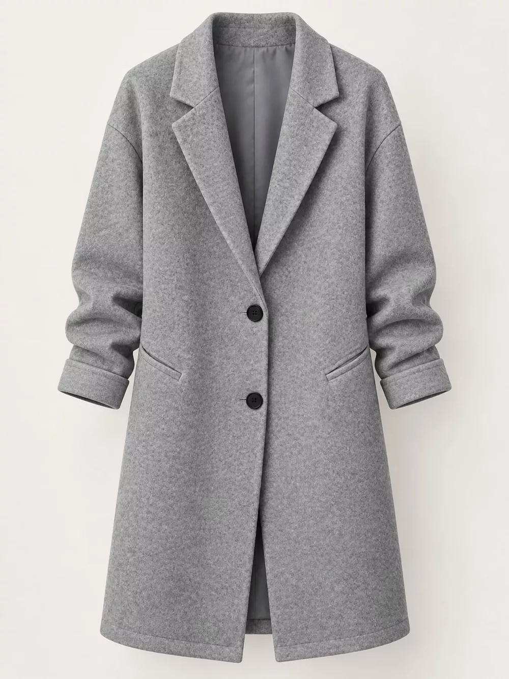 Full Size Lapel Collar Button Up Coat Plus Size, image 8