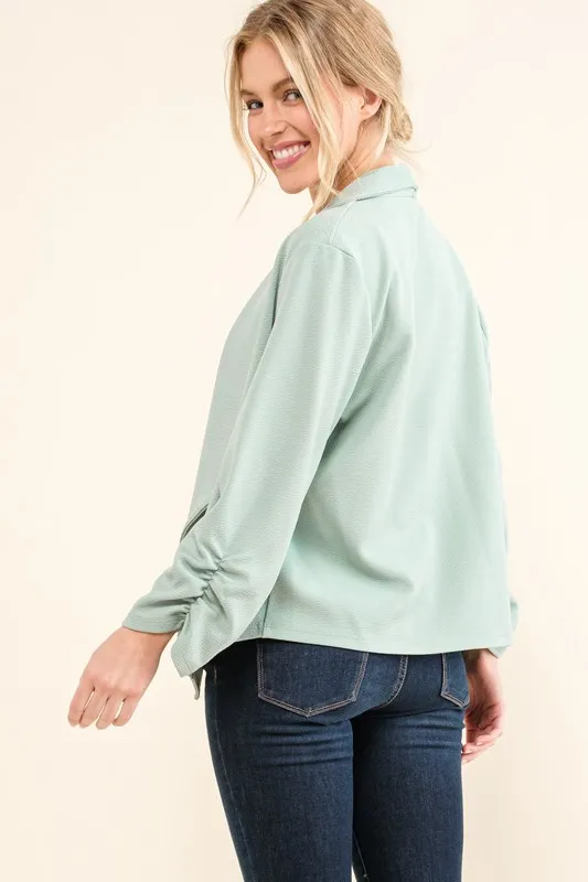 Stretch Non-Wrinkled Basic Open-Front Blazer, image 7