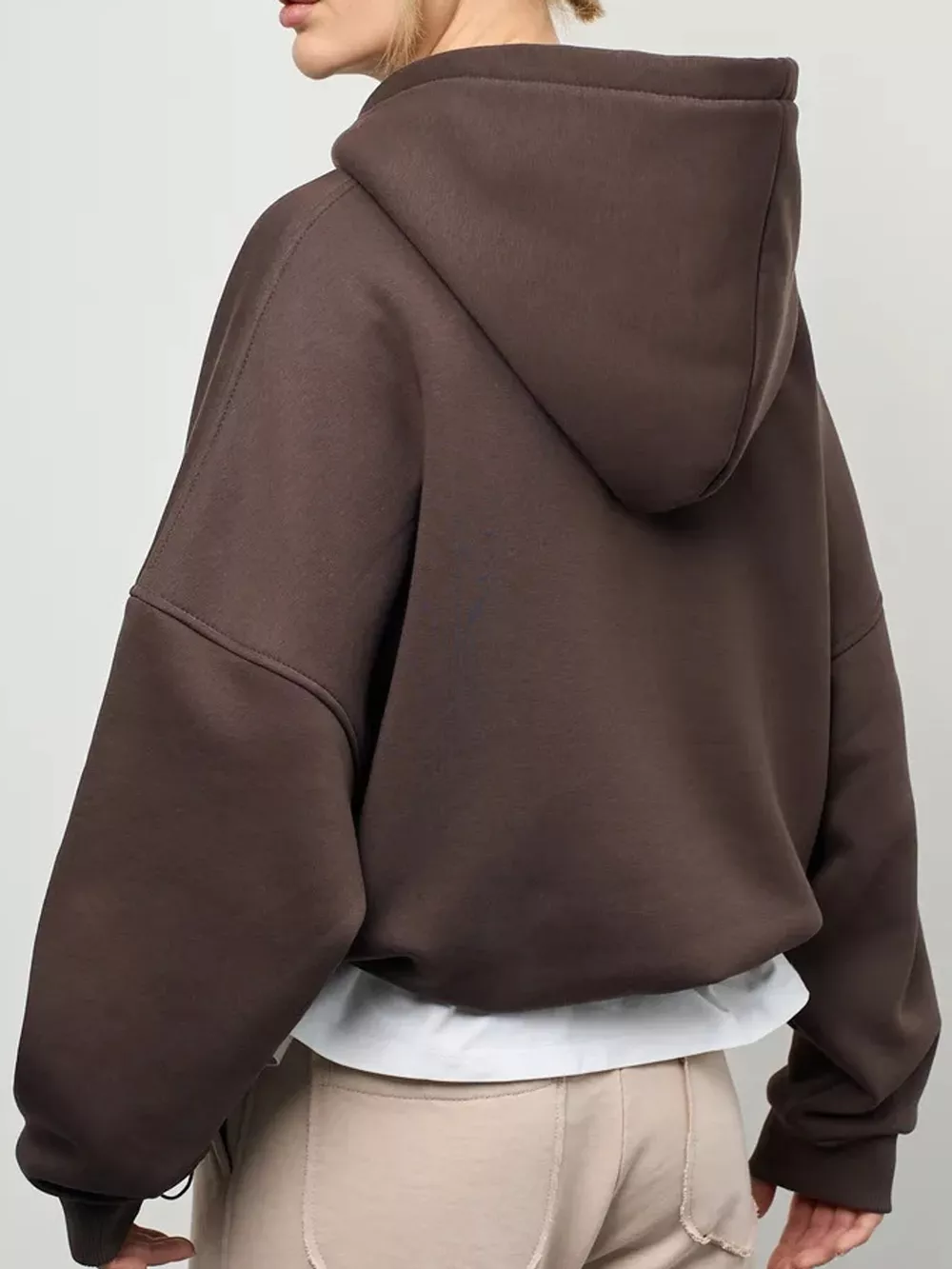 Kangaroo Pocket Dropped Shoulder Hoodie, image 6