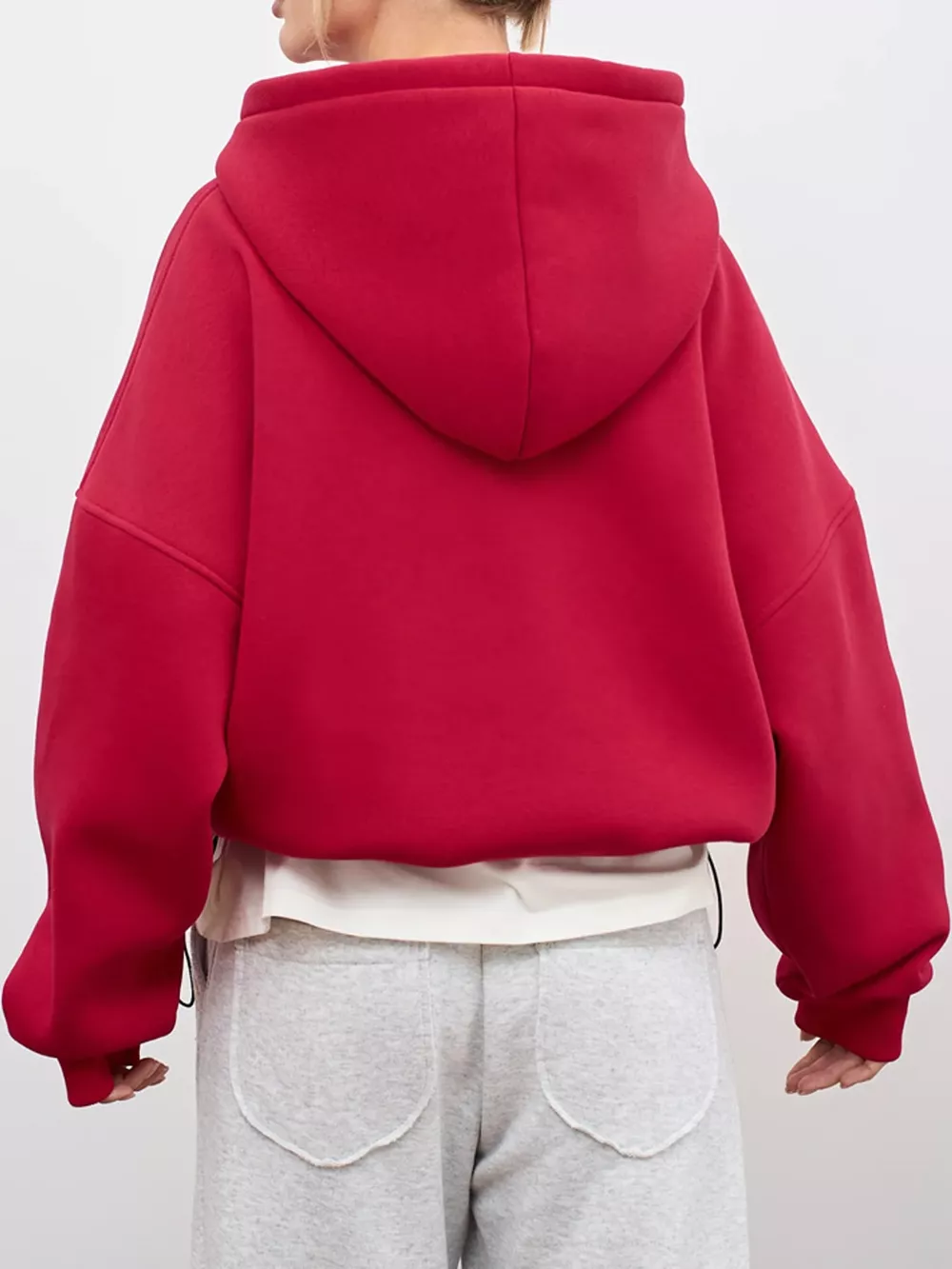 Kangaroo Pocket Dropped Shoulder Hoodie, image 32