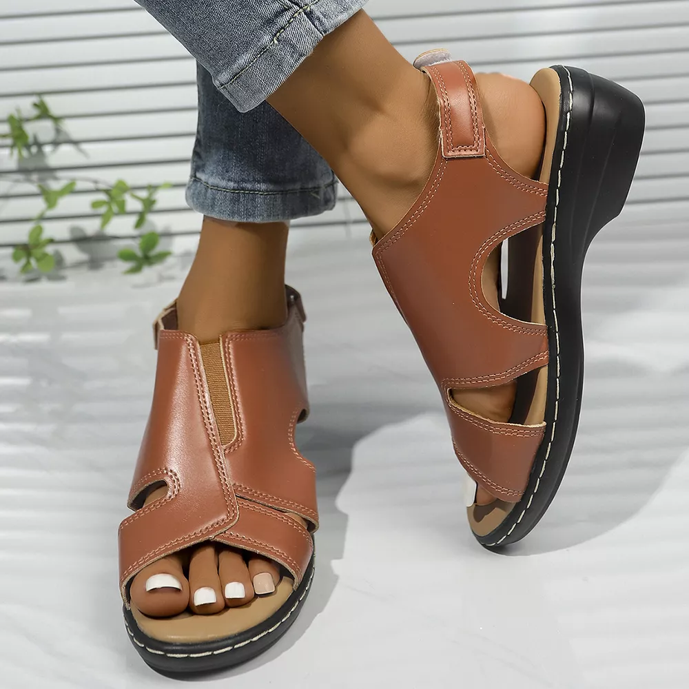 Peep Toe Wedge Sandals, image 11