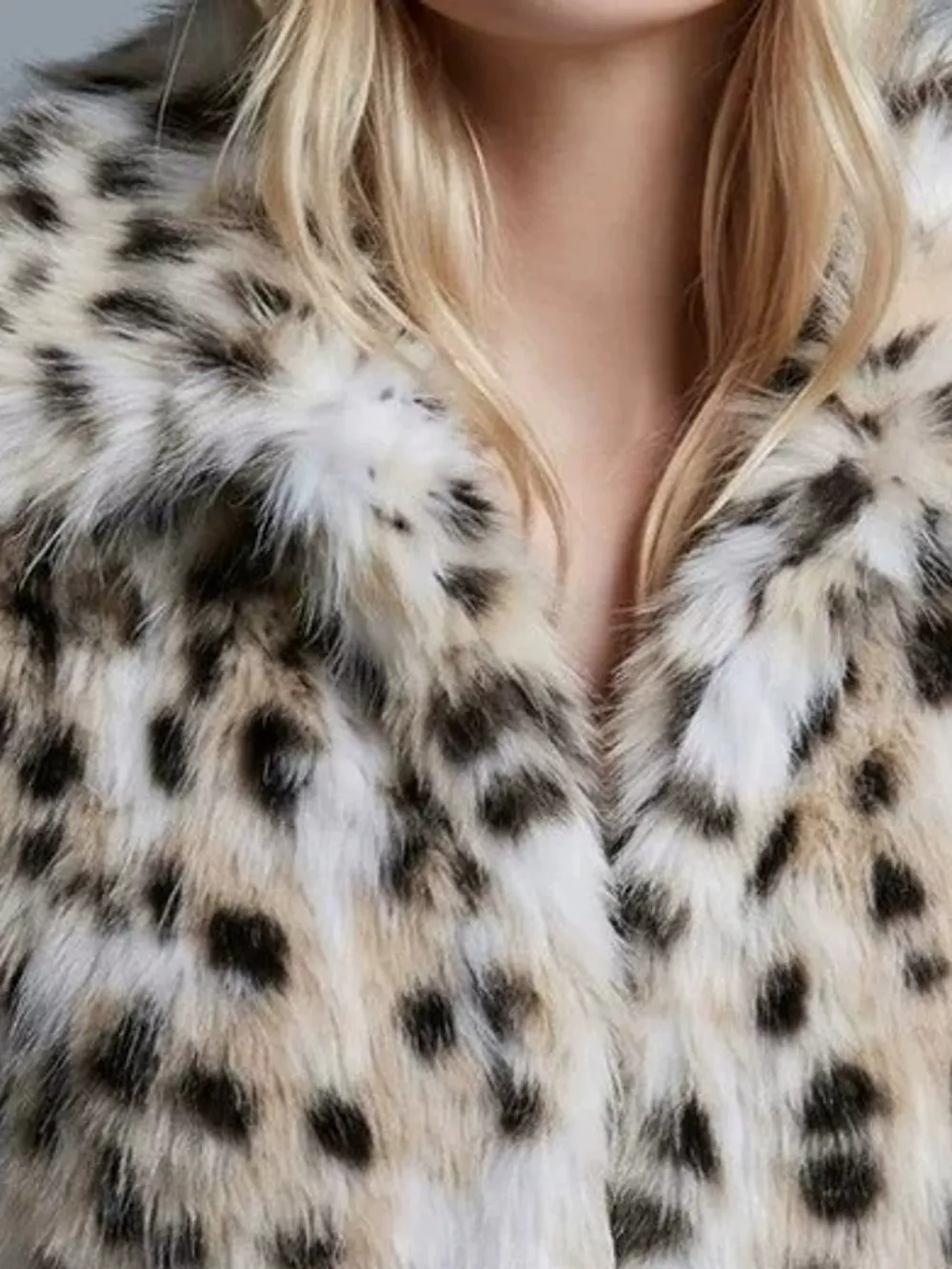 Plus Size Leopard Print Faux Fur Cropped Outerwear, image 7